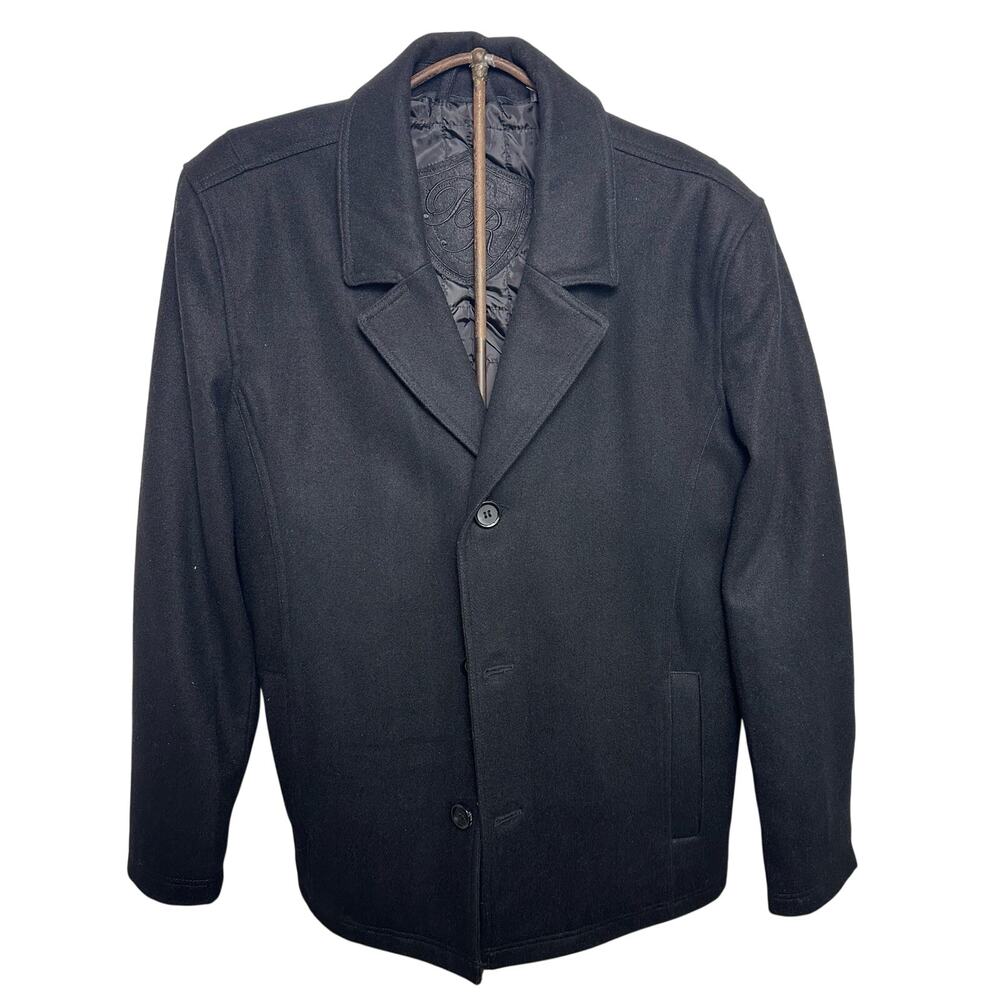 Black Rivet Womans Black Pea Coat Size L